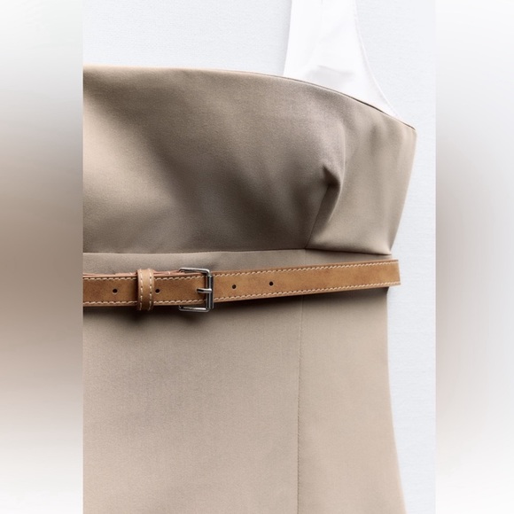 NWT Zara Combination Belted Dress - Picture 4 of 6